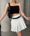 Kemerli pikseli şort etek