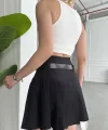 Kemerli pikseli şort etek