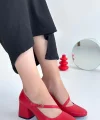 Kier Kırmızı Cilt Topuklu Ayakkabı
