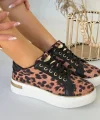 Kity Leopar Saten Bağcıklı Spor Ayakkabı
