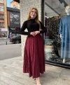 Kraş etek bordo