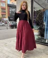 Kraş etek bordo