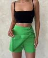 Kuş gözü şort etek yeşil s25819