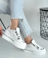 Lawin Beyaz Cilt Beyaz Simli Bağcıklı Spor Ayakkabı