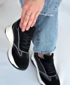 Lemda Siyah Süet Bağcıklı Spor Ayakkabı