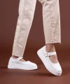 Lunni Beyaz Keten Spor Ayakkabı