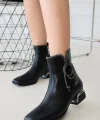 Melina Siyah Cilt Topuklu Bot