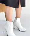 Mişha Beyaz Cilt Topuklu Bot