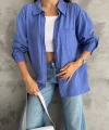 Modal oversize cepli gömlek