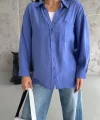 Modal oversize cepli gömlek
