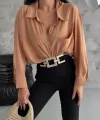Modal oversize cepli gömlek