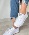 Monya Beyaz Cilt Bağcıklı Spor Ayakkabı
