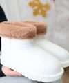Mordi Beyaz Oval Burunlu Su Geçirmez İçi Kürklü  Bot