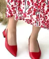 Morji Kırmızı Cilt Topuklu Ayakkabı