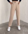 örme krep pantolon çift düğmeli