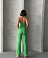 Palazzo pantolonlu alt üst takım yeşil