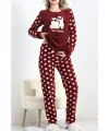 Polatlı alt üst pontiyeli pijama takımı bordo