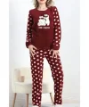 Polatlı alt üst pontiyeli pijama takımı bordo