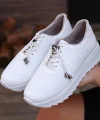 Romy Beyaz Cilt  Bağcıklı Spor Ayakkabı