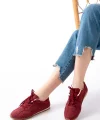 RS-01 Bordo Süet İnce Taban Günlük Spor Ayakkabı