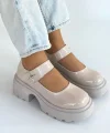 Siyat Bej Rugan Dolgu Topuk Oxford Ayakkabı