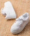 SP-190 Beyaz Garni Bağcıklı Fileli Yüksek Taban Günlük Spor Ayakkabı