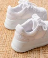 SP-190 Beyaz Garni Bağcıklı Fileli Yüksek Taban Günlük Spor Ayakkabı