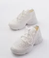 SP-2024 Beyaz Günlük Bağcıklı Fileli Taş Aksesuarlı Kadın Spor Ayakkabı