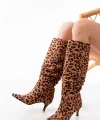 SR-2001 Leopar İnce Topuklu Günlük Bayan Çizme
