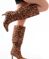 SR-2001 Leopar İnce Topuklu Günlük Bayan Çizme