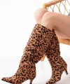 SR-2001 Leopar İnce Topuklu Günlük Bayan Çizme