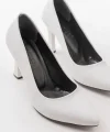 ST-001 Beyaz Rugan Günlük 9 cm Topuklu Bayan Stiletto Ayakkabı