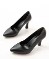 ST-001 Siyah Günlük 9 cm Topuklu Bayan Stiletto Ayakkabı