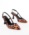 ST-002 Leopar Günlük 7 cm Topuklu Bayan Ayakkabı