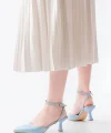 ST-004 Bebe Mavi Rugan Günlük 7 cm Topuklu Bayan Ayakkabı