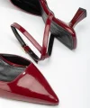 ST-004 Bordo Rugan Günlük 7 cm Topuklu Bayan Ayakkabı