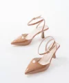 ST-004 Vizon Rugan Günlük 7 cm Topuklu Bayan Ayakkabı