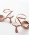 ST-004 Vizon Rugan Günlük 7 cm Topuklu Bayan Ayakkabı