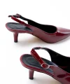ST-1152 Bordo Rugan Günlük 7 cm Topuklu Kadın Ayakkabı