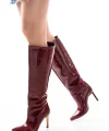 SYT-2004 Bordo Rugan Günlük Bayan Çizme