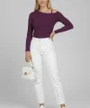 Tek Omuz İpli Bluz Mürdüm T4328