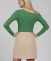 Tek Omuz İpli Bluz Yeşil T4328