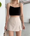 Tek yırtmajlı şort etek