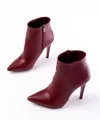 VRT-4802 Bordo Yüksek İnce Topuklu Fermuarlı Kadın Bot