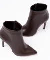 VRT-4802 Kahverengi Yüksek İnce Topuklu Fermuarlı Kadın Bot