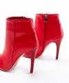 VRT-4802 Kırmızı Yüksek İnce Topuklu Fermuarlı Kadın Bot