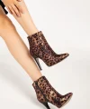 VRT-4802 Leopar Yüksek İnce Topuklu Fermuarlı Kadın Bot
