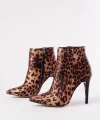 VRT-4802 Leopar Yüksek İnce Topuklu Fermuarlı Kadın Bot