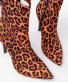 VRT-4811 Leopar Yüksek İnce Topuklu Fermuarlı Kadın Bot