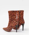 VRT-4811 Leopar Yüksek İnce Topuklu Fermuarlı Kadın Bot